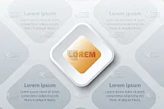 橙色主题3d纸广场上的图案为展示封面海报矢量设计信息图插图概念