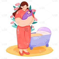 手绘-母亲节大尺寸贴纸-环抱