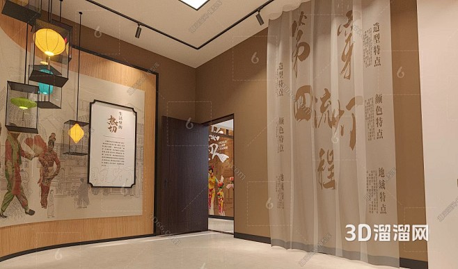 现代 展厅 花灯展厅3D模型