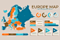 Free Vector | Europe map infographic in flat design