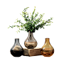 美式彩色透明玻璃花瓶摆件 现代简约创意家居装饰品摆设餐桌花器-淘宝网