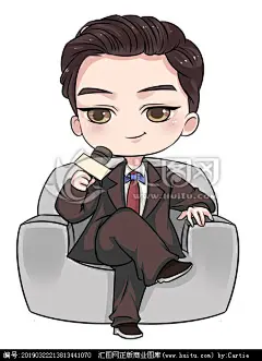 手绘卡通漫画主持人PSD