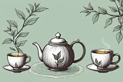 手绘谷雨时节深绿怡人茶叶插画