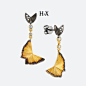 原创设计珠宝18k金钻石耳钉女款个性铅笔蝴蝶耳环时尚耳饰品礼物-淘宝网
