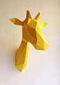 *** DIY Kit for Paper Ninjas and Expert Crafters! ***    An animal friendly rhino folding kit to create a big paper wall trophy. The assembled size: 