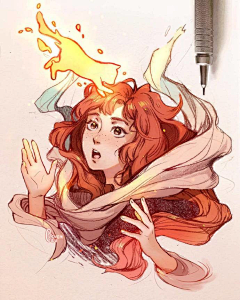不二彗星采集到人物插画