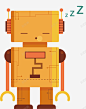 呼呼睡觉的橘色机器人矢量图 免费下载 页面网页 平面电商 创意素材