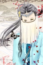 彼岸花。手绘，古风。