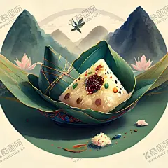 粽子插画 【酷图网】粽子,美食,插画,中国风,端午节,节日