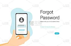 登陆页面插图设计的人忘记了自己的密码。本设计可用于网站、登陆页、UI。