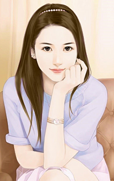 手绘现代美女
