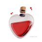 高级3D游戏资产图标血瓶红药水