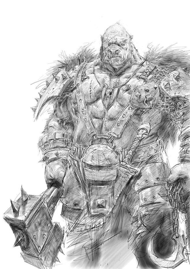 游戏原画cg原画线稿