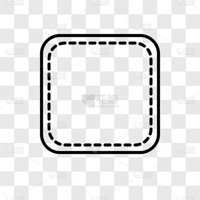 在透明背景上隔离的圆角矩形矢量图标, 圆形矩形徽标设计
