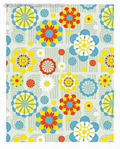 大小不同的彩色花朵构成的图案背景素材|彩色花朵|大小不同|底纹|矢量素材|图案|手绘彩色花朵|彩色花朵图案|彩色花朵底纹背景|彩色花朵墨迹