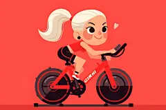 动感单车运动健身人物插画