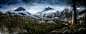 Refuge : "Refuge", a large-scale panoramic image created using imagery of mountains, forests, and animals that I photographed at Rocky Mountain National Park in Colorado. All of my artwork is primarily influenced by nature and environmentalism. 