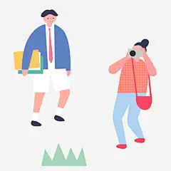 卡通手绘摄影人物矢量图高清素材 设计图片 免费下载 页面网页 平面电商 创意素材 png素材