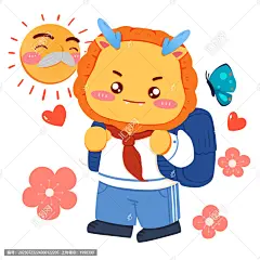 开学季龙年月历拟人龙形象插图