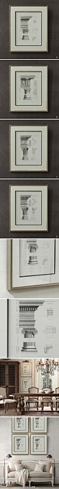 NORHOR家居【小编推荐：《柱》建筑系列装饰画】来自进口新西兰松木制作画框，以意大利的先进工艺精制，呈现出优雅淡金色，与画面传递的暧暧人文精神相得益彰。全进口画心，细节精湛，来自英国博物馆收藏限量原作授权复制印刷而成。鉴于版权即将被收回，因此该款画作也为限量艺术品。