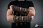 Set of Two Bracers  Leather Vambraces  LARP Armor  Leather image 1