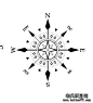 小清新纹身图案：指南针纹身图案