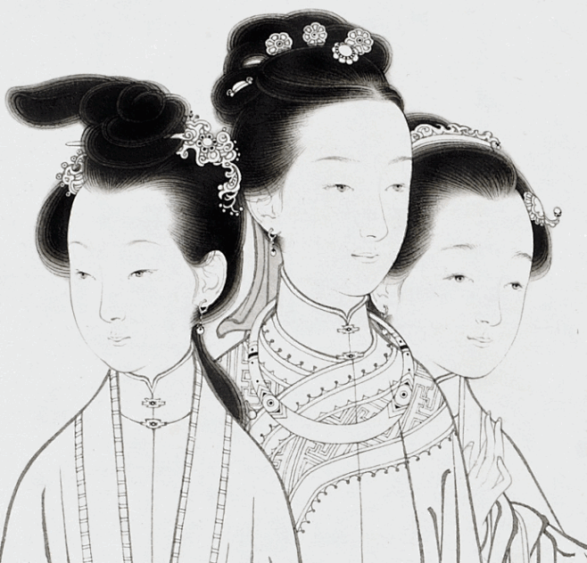 罗寒蕾老师的白描作品《金陵十二钗》