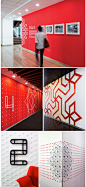 Wall Graphics In This Office Were Inspired By Indian Folk Art