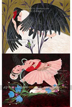 108张清新插画CG图片童话色彩儿童插画神秘唯美小资森女风浪漫-淘宝网