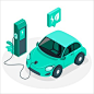 新能源电动汽车充电桩主题插画