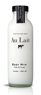 Au Lait Body Milk. Love the simplicity of the design.