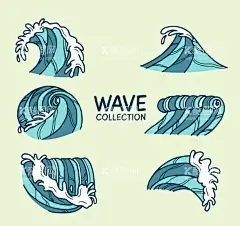 手绘浪花设计  - 源文件下载【酷图网】大海,手绘,浪花,海浪,矢量图,eps,ai,矢量,高清图片,素材,