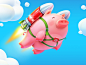Pigggy wacom卡通人物photoshop香肠喷射背包猪