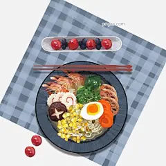 餐桌布上的美食日式面图片大小2000x2000px 图片尺寸1.63 MB 来自PNG搜索网 pngss.com 免费免扣png素材下载！餐具#冬菇#卡通手绘#筷子#莲藕片#美食#面食#日式#熟鸡蛋#水果#乌冬面#虾#玉米粒#