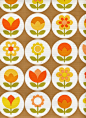 Retro flower wallpaper..