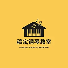 素质教育钢琴培训简约头像logo