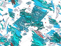 现代潦草的头。