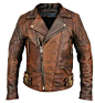Men's Biker Classic Diamond Motorcycle Vintage Brown Distressed Real Leather  | eBay