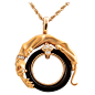CARRERA Y CARRERA Panther Diamond Onyx Ruby Yellow Gold Necklace