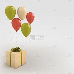 矢量插图的现实气球和礼盒与蝴蝶结在白色的背景。为派对、社交媒体宣传横幅和海报腾出空间。