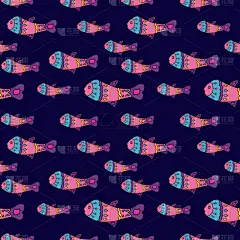 可爱的,鱼类,四方连续纹样,华丽的,海洋生命,珊瑚色,彩色背景,壁纸,红笛鲷