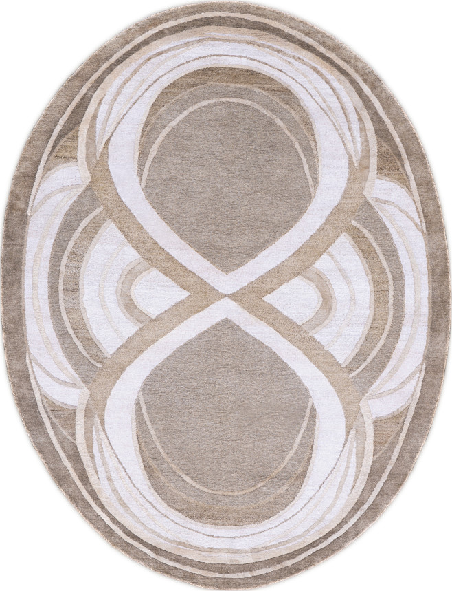 意式极简风格异形地毯素材图