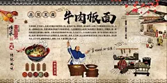 牛肉板面  - 源文件下载【酷图网】板面,牛肉,展板,海报,复古