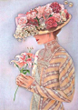 Sue Halstenberg肖像画——花饰优雅