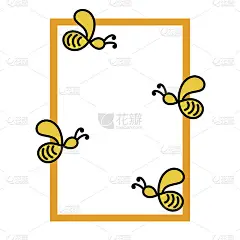 空白帧上的蜜蜂矢量图