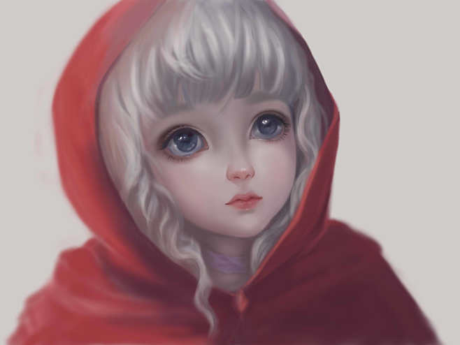 大学时期临摹作品：《小红帽》