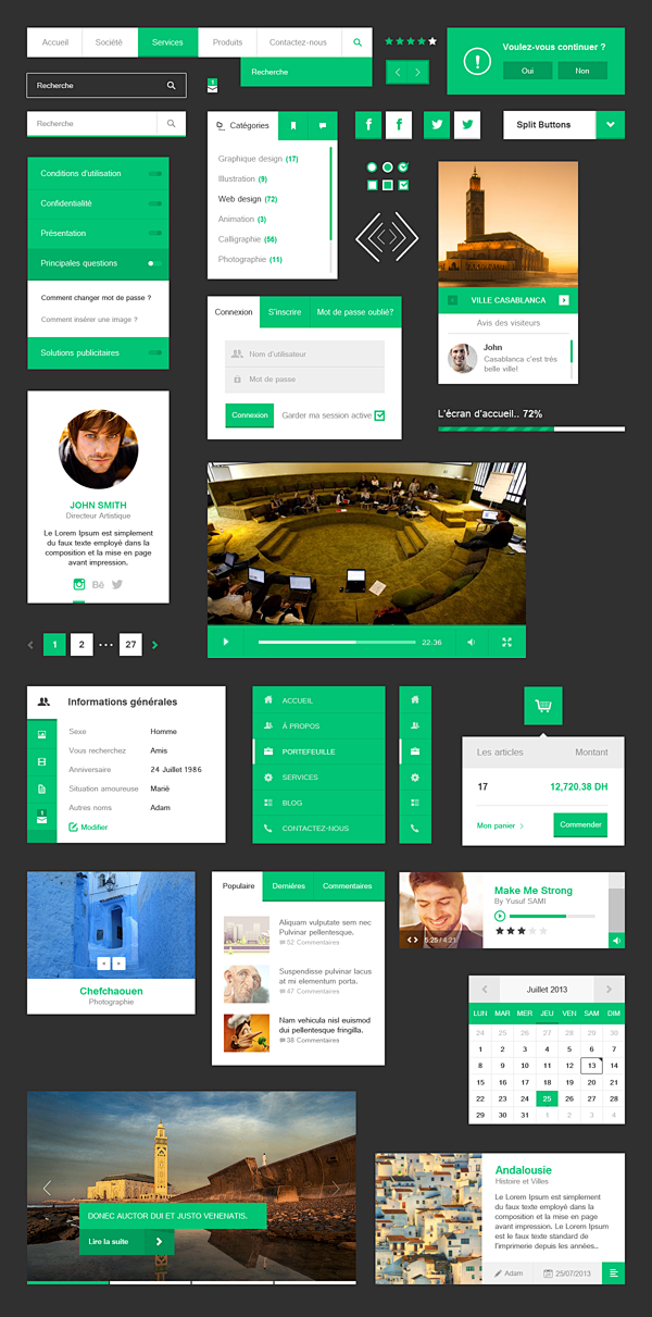 Free Flat UI Kit Fre...