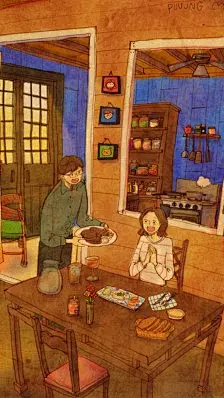 韩国插画师puuung的暖心爱情故事插画 壁纸