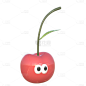 卡通-3D立体美食元素贴纸-樱桃