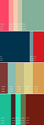 视觉上色彩搭配的颜色参考，图上还带有RGB值，适用于PPT设计、网站设计、广告设计等颜色参靠 #UI# #色彩#